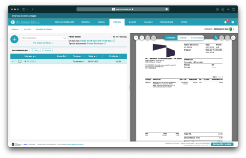 Interface do Módulo Compras